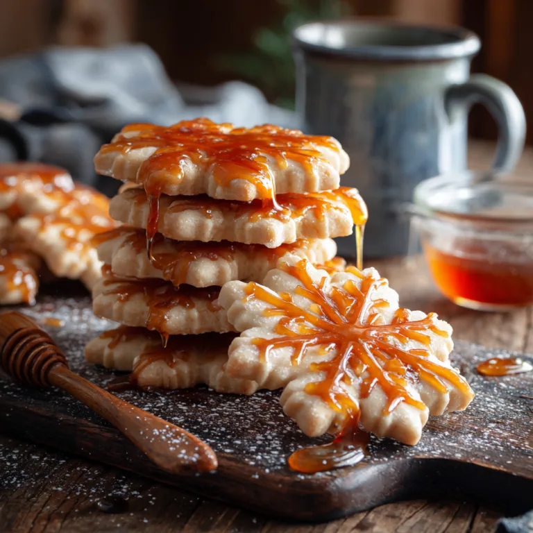 Salted Caramel Snowflake Shortbread Cookies