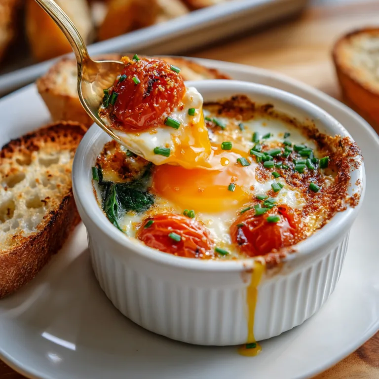 Creamy Spinach Baked Eggs