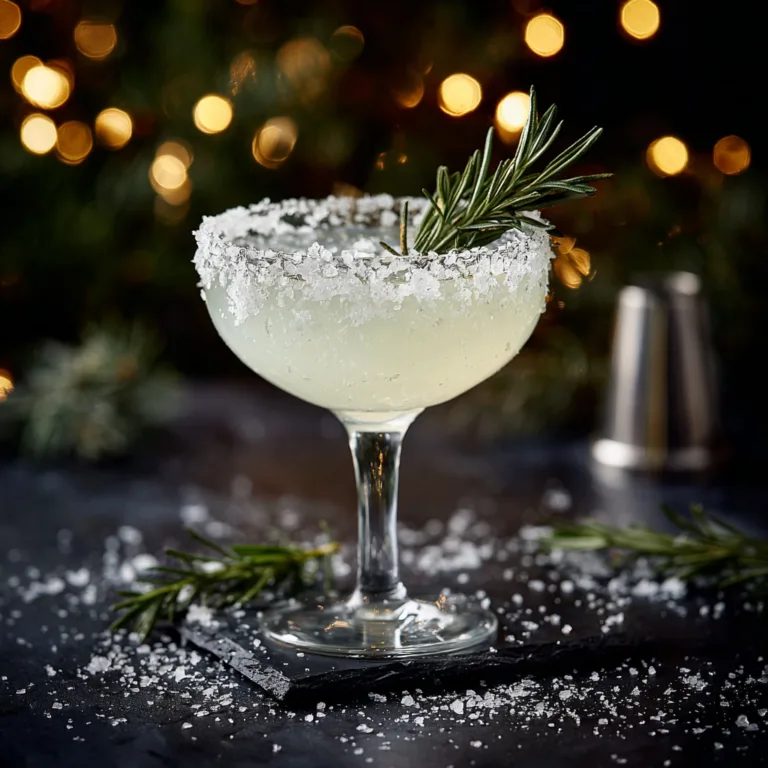 Snowy White Rosemary Margarita Cocktail