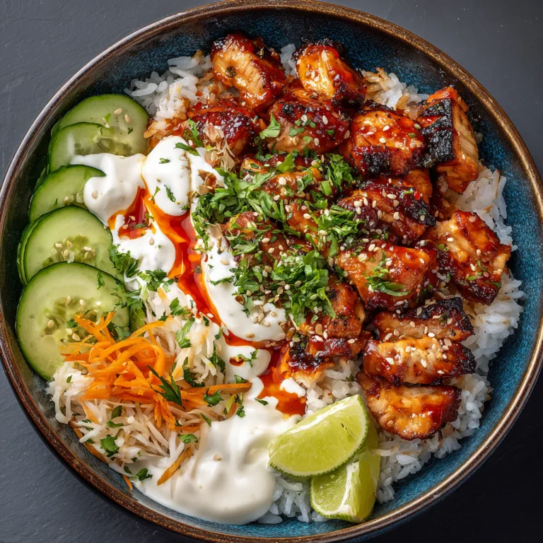 Spicy Chicken & Rice Bowl with Creamy Sauce