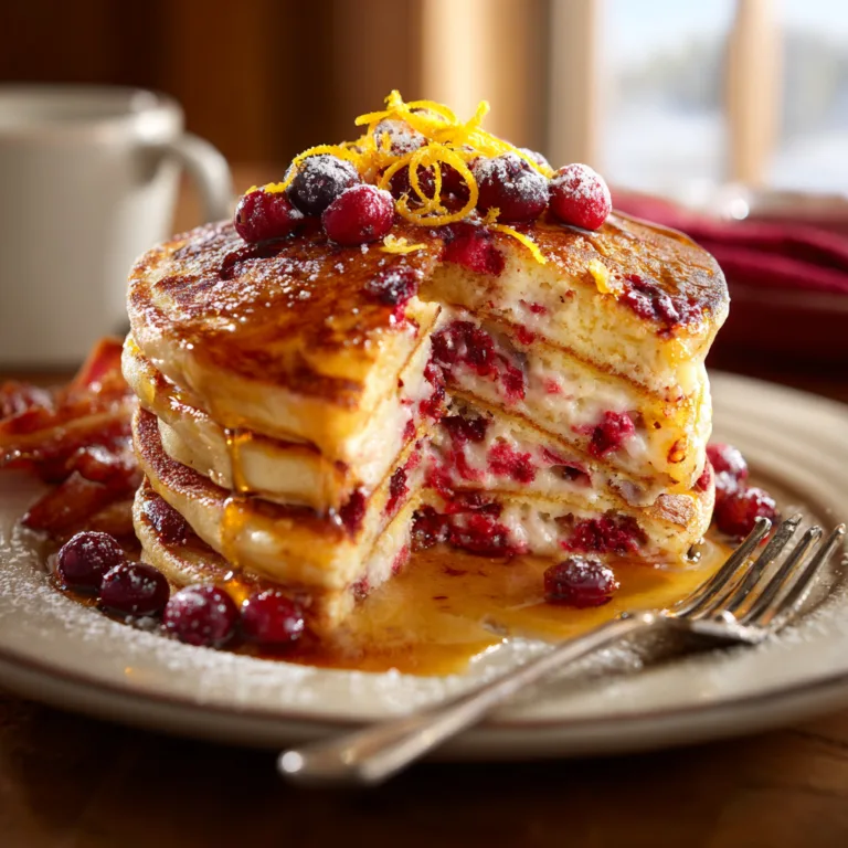 Fluffy Lemon Ricotta Berry Pancakes
