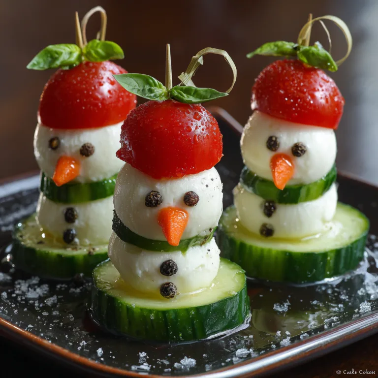 Caprese Snowmen Holiday Skewers