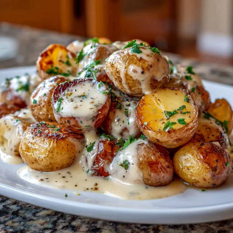 Creamy Garlic Parmesan Roasted Potatoes