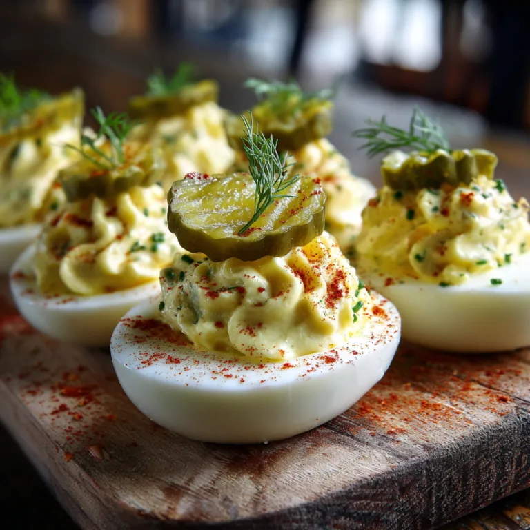 Dill Pickle Devilled Eggs