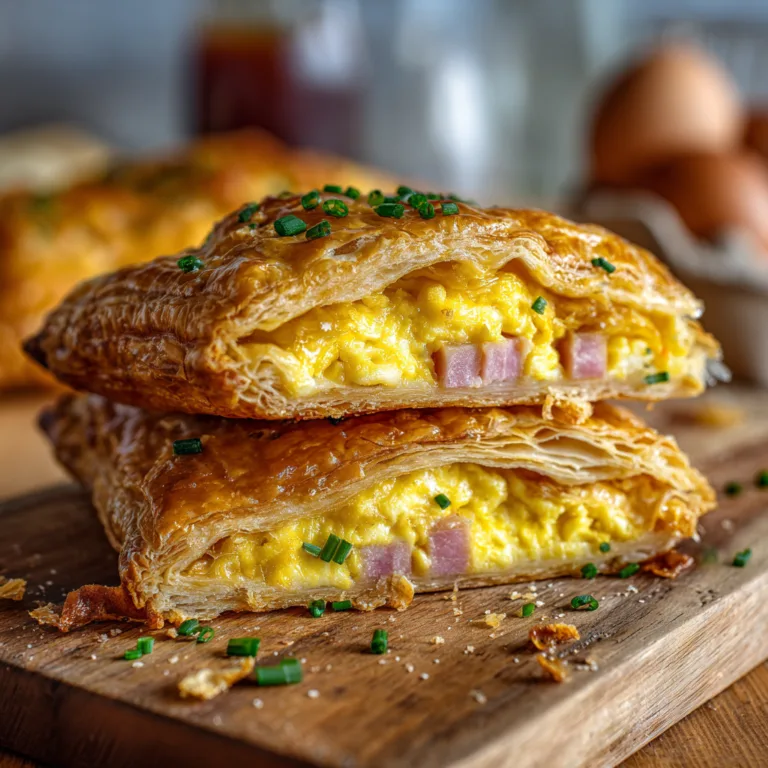 Flaky Ham & Egg Puff Pastry Pockets