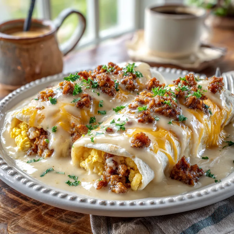 Creamy Smothered Breakfast Burritos