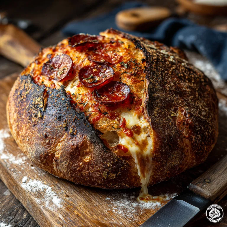 Cheesy Pizza Sourdough Bread