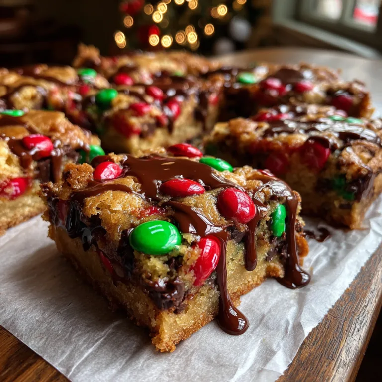 Christmas M&M Cookie Bars