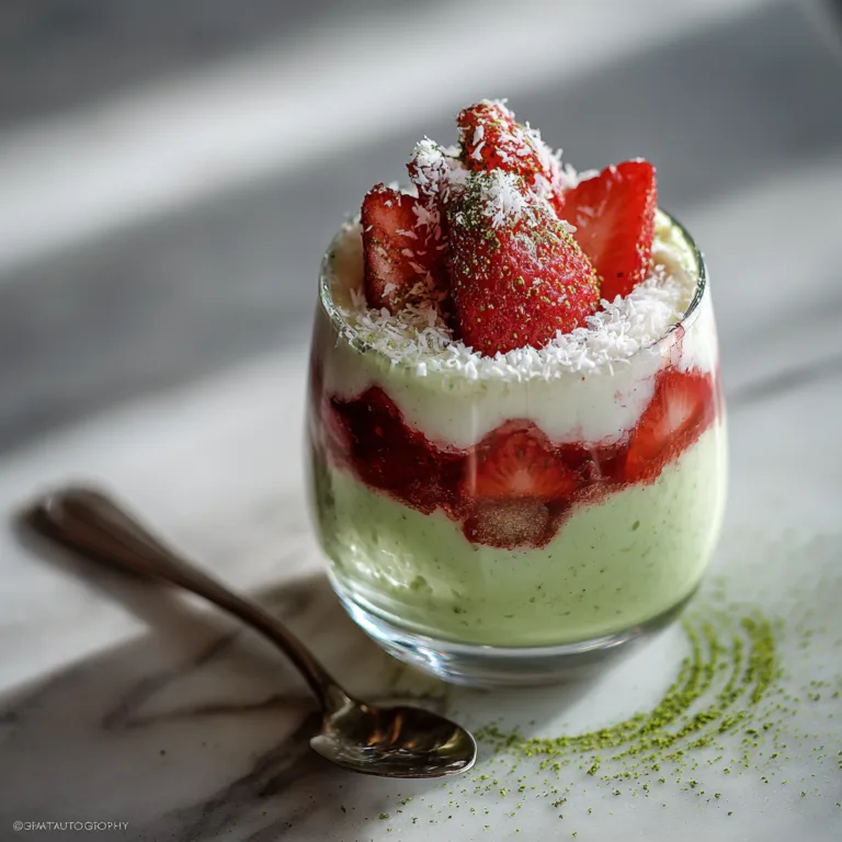 Beautiful Matcha Strawberry Yogurt Parfaits