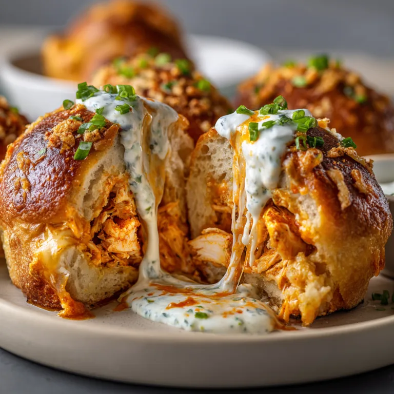 Cheesy Buffalo Chicken Stuffed Buns Recipe