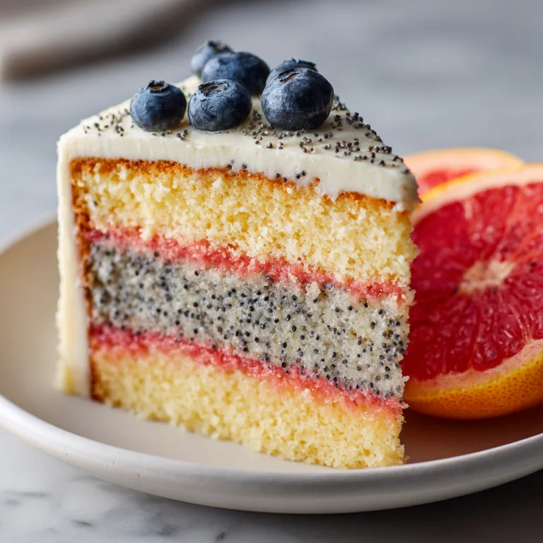Grapefruit Poppy Seed Layer Cake