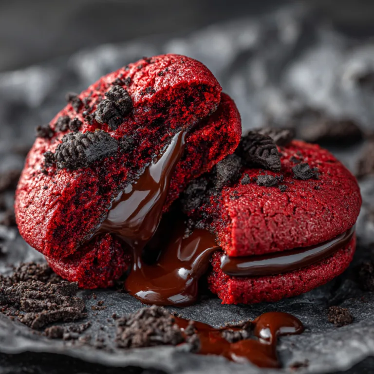 Red Velvet Cookies with a Gooey Molten Chocolate