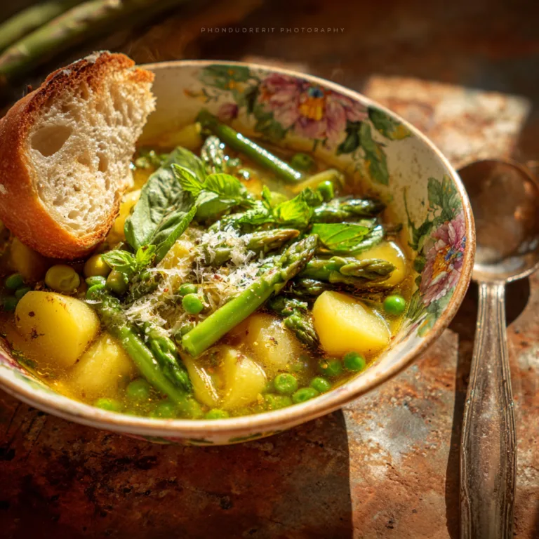Rustic Spring Vegetable Potato and Asparagus Stew