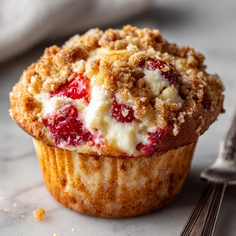 Bakery-Style Strawberry Cheesecake Muffins