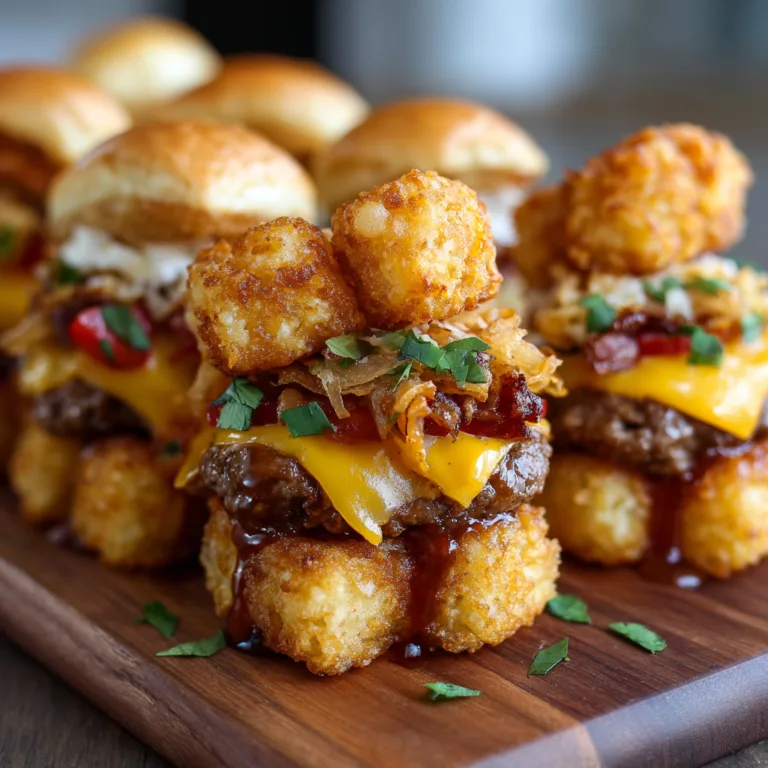 Epic Tater Tot Bun Cheeseburger Sliders