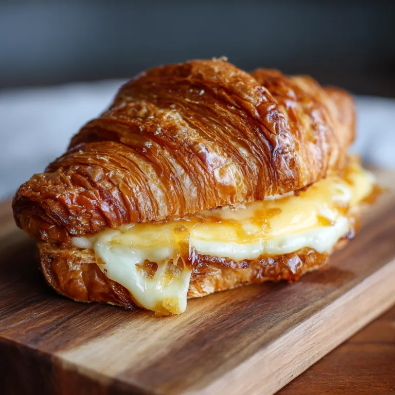 Melted Brie and Fig Jam Croissant Sandwich