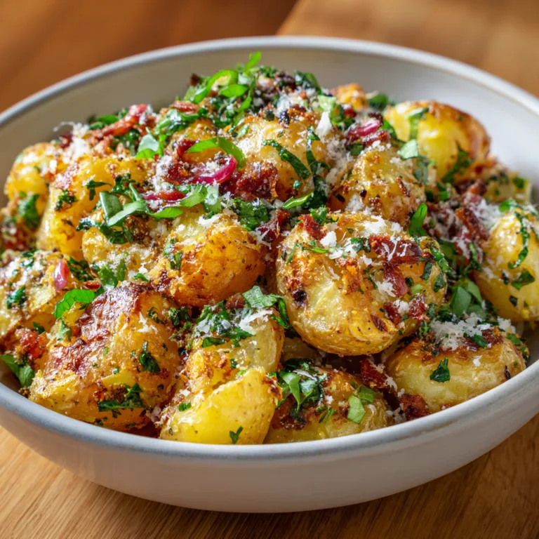 Roasted Potato Salad with Parmesan, Herbs, and Pickled Onions: A Crispy Evolution