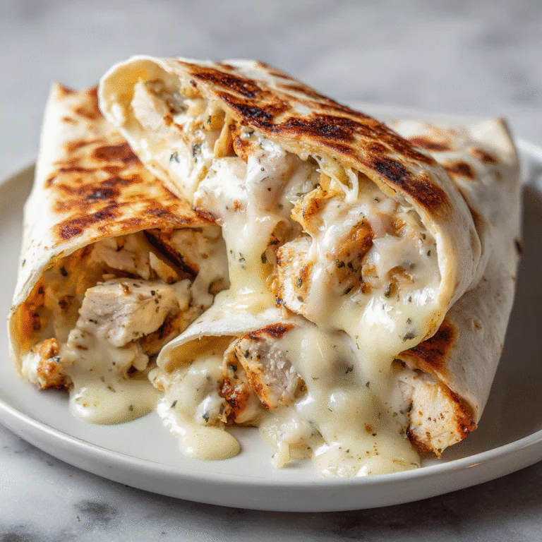 Cheesy Garlic Chicken Wraps