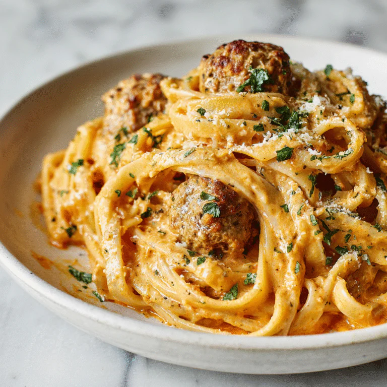 Creamy Cajun Meatball Pasta