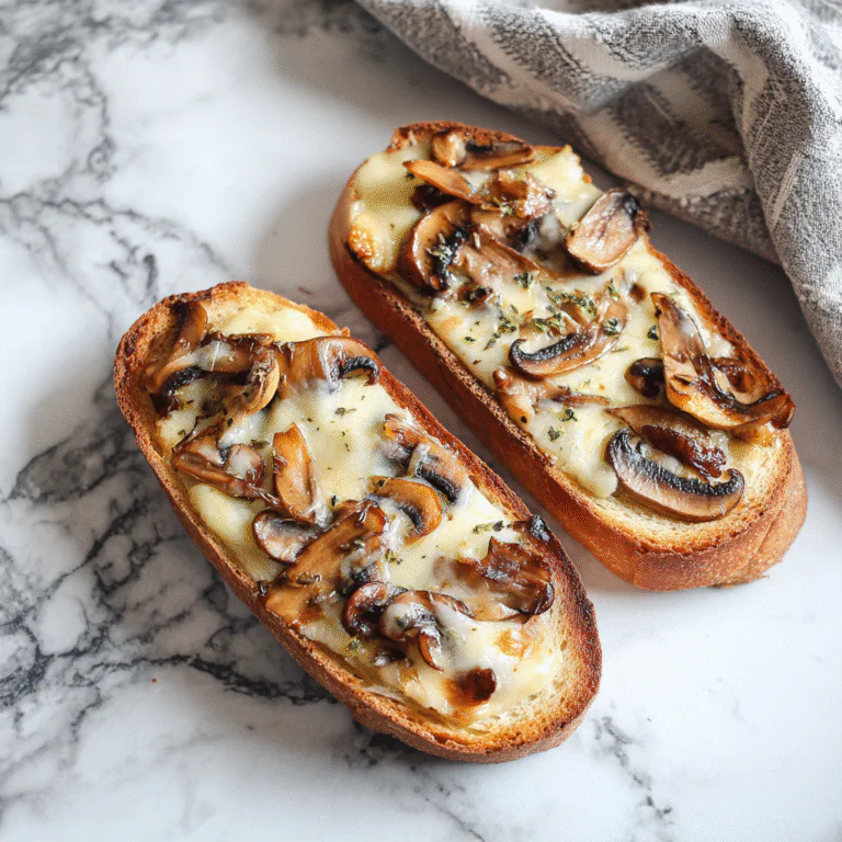 Garlic Mushroom Cheese Toast