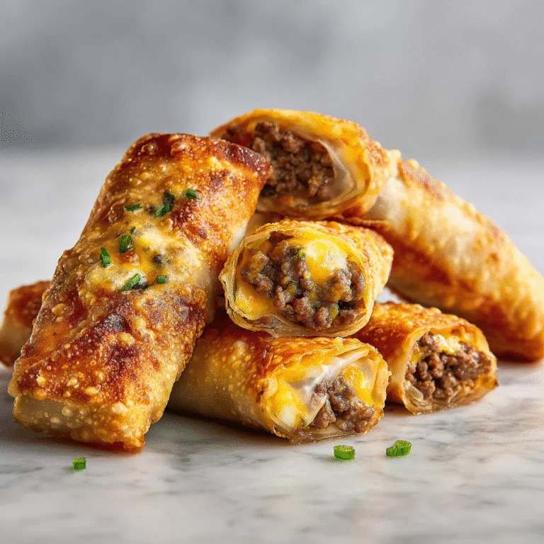 Cheeseburger Egg Rolls Recipe