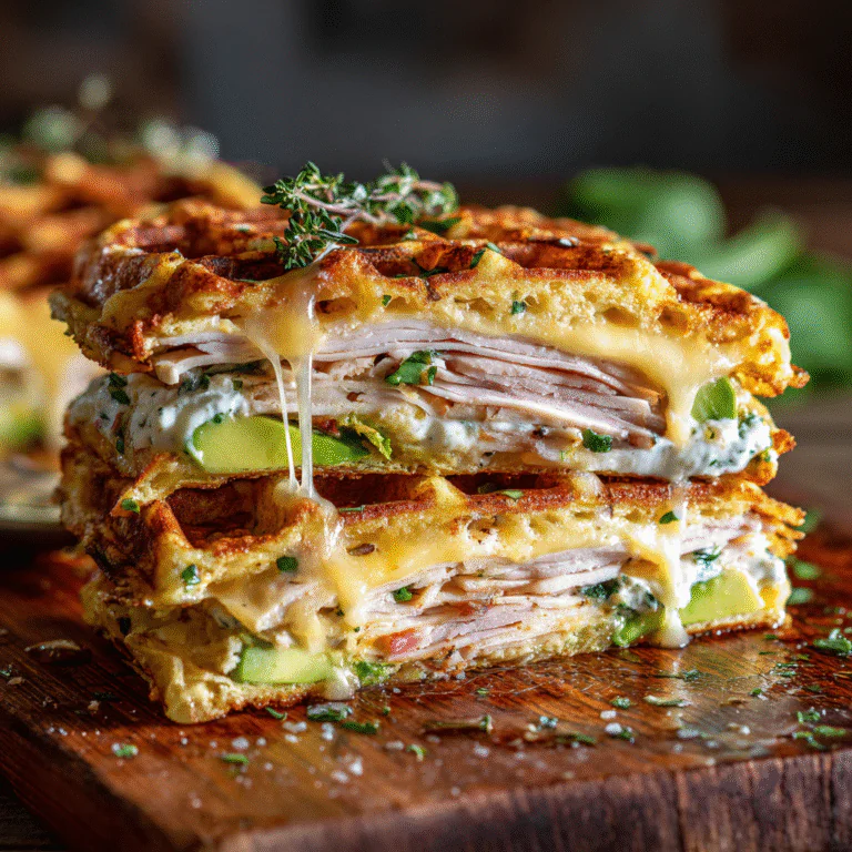 Turkey Avocado Waffle Sandwich
