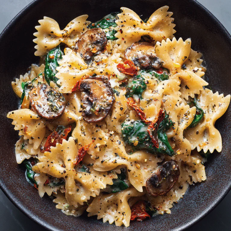 Creamy Mushroom Spinach Pasta